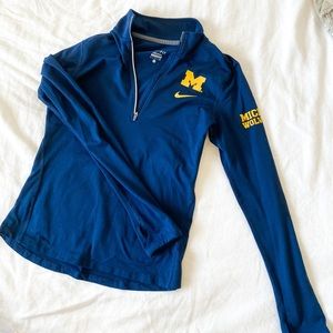 NIKE U of M quarter zip long sleeve
